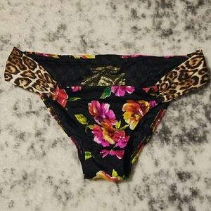 Vic Secret Leopard print floral bikini bottoms